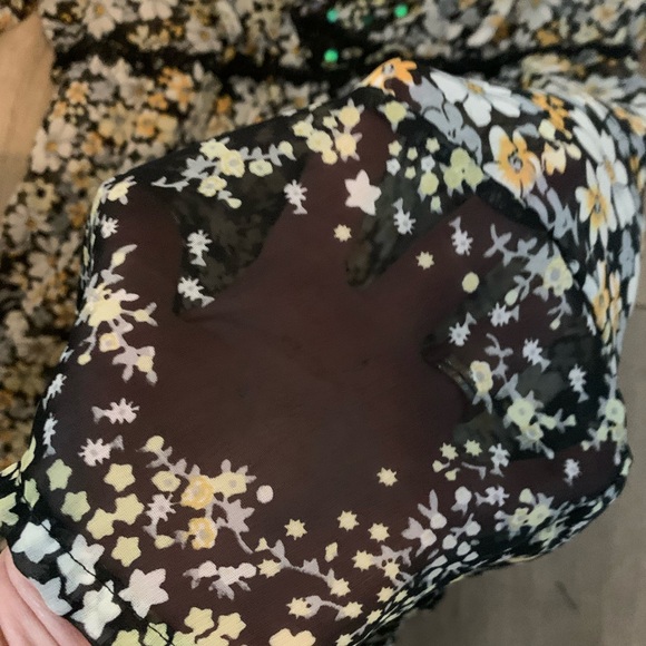 American Rag Y2K babydoll fairy burn ou micro floral & sequin mesh Whemsigoth - Picture 6 of 8